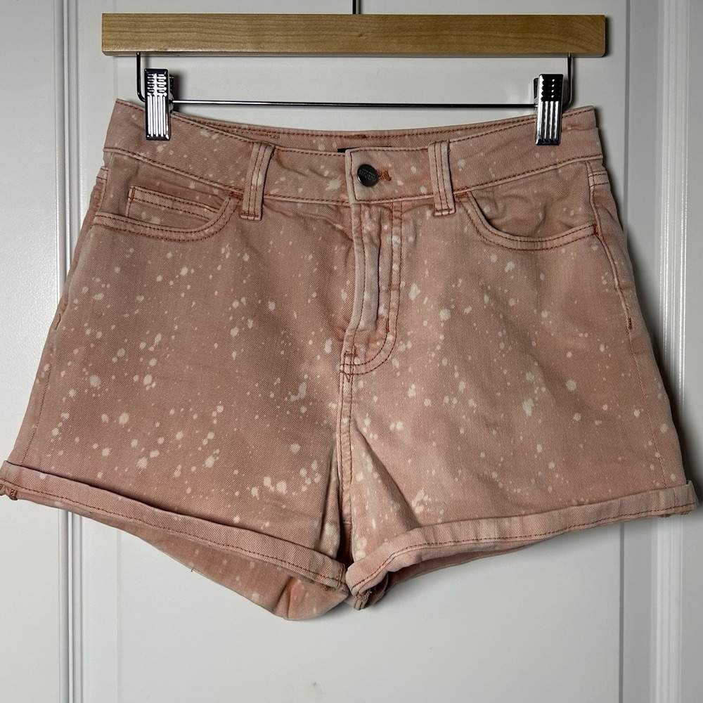 Kate Spade Saturday Denim Blush Pink Splatter Print Shorts Coquette Preppy Style